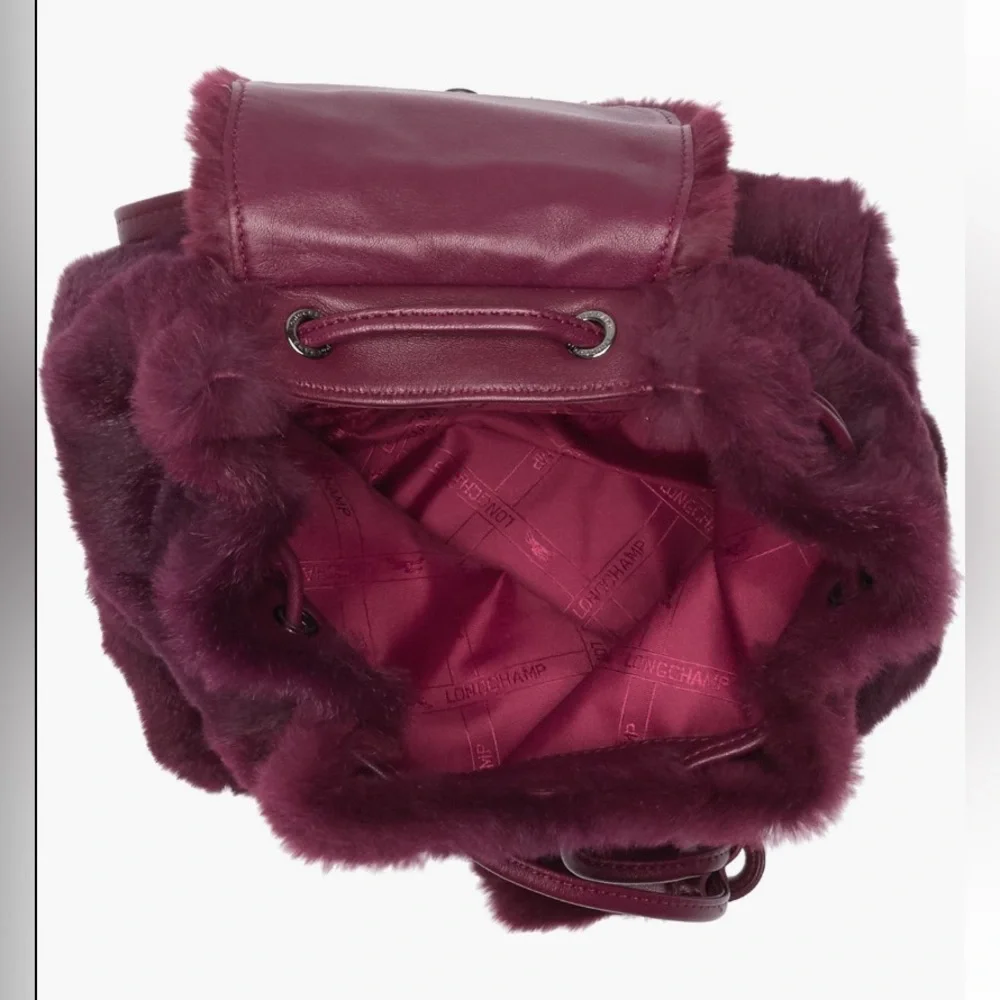 Longchamp Give Me A Hug Genuine Rabbit Fur Backpack